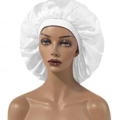 Large Women Silk Satin-Bonnet Extra Soft Elastic Band Sleeping Caps for Curly Dreadlock Braid Hair