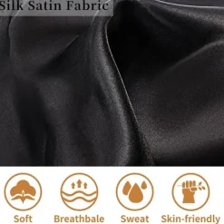 Large Women Silk Satin-Bonnet Extra Soft Elastic Band Sleeping Caps for Curly Dreadlock Braid Hair