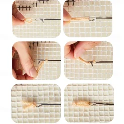 Latch Hook Kit DIY Bathroom Rug Craft Kit Crochet Yarn Pillow Kit for Beginners Handcraft Printed Mats Embroidery Set for Adults Mother's Day Gifts