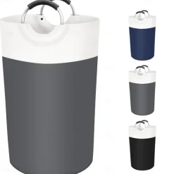 Laundry Basket, Laundry Hamper, Collapsible Laundry Baskets, Dirty Clothes Hamper, Waterproof with Foam Protected Aluminum Handles for College Dorm, Family 90L