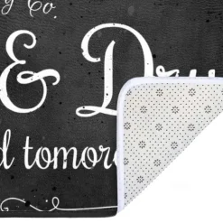 Laundry Bath Mat Non-slip Runner Non Skid Machine Washable Area Rugs Laundry Decor for Kitchen, Bath, Washroom Blue White