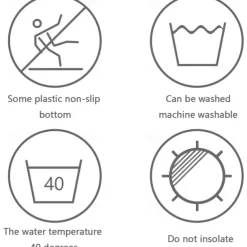 Laundry Bath Mat Non-slip Runner Non Skid Machine Washable Area Rugs Laundry Decor for Kitchen, Bath, Washroom Blue White