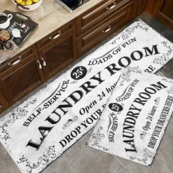Laundry Mat Rug Kitchen Mat Non-Slip Oil Proof Rug Indoor Outdoor Mat Bedroom Decor Bathroom Mat Entrance Rug Door Mat