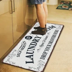 Laundry Mat Rug Kitchen Mat Non-Slip Oil Proof Rug Indoor Outdoor Mat Bedroom Decor Bathroom Mat Entrance Rug Door Mat