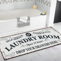 Laundry Mat Rug Kitchen Mat Non-Slip Oil Proof Rug Indoor Outdoor Mat Bedroom Decor Bathroom Mat Entrance Rug Door Mat
