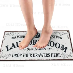 Laundry Mat Rug Kitchen Mat Non-Slip Oil Proof Rug Indoor Outdoor Mat Bedroom Decor Bathroom Mat Entrance Rug Door Mat