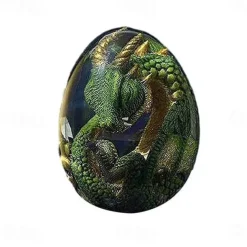 Lava Dragon Egg, Dream Crystal Transparent Dragon Egg, Dragon Egg Crystal, Dragon Statue Decor, Crystal Transparent Lava Dragon Egg Resin Handmade Sculpture Ornaments Souvenir