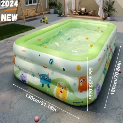 3/4-Layer Inflatable Monster Pattern Swimming Pool - Family Size, Thick PVC Material, Easy Storage & Transport, Perfect for Outdoor Water Fun, Summer Parties, and Backyard Entertainment, Pool Floats