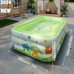 3/4-Layer Inflatable Monster Pattern Swimming Pool - Family Size, Thick PVC Material, Easy Storage & Transport, Perfect for Outdoor Water Fun, Summer Parties, and Backyard Entertainment, Pool Floats