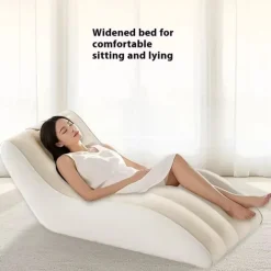 Lazy Inflatable Sofa - Red PVC Flocked Portable Foldable Lounge Chair for Office, Balcony, Camping & Outdoor Travel - Lightweight & Easy to Inflate 188cm*90cm*78cm