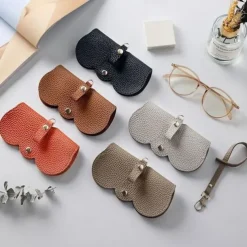 Leather Glasses Case Sunglasses Pouch, Portable Eyeglass Carrying Case, Cute men & women, Multicolour