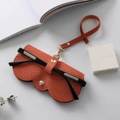 Leather Glasses Case Sunglasses Pouch, Portable Eyeglass Carrying Case, Cute men & women, Multicolour