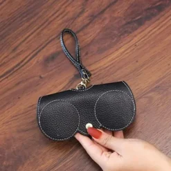 Leather Glasses Case Sunglasses Pouch, Portable Eyeglass Carrying Case, Cute men & women, Multicolour
