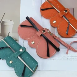 Leather Glasses Case Sunglasses Pouch, Portable Eyeglass Carrying Case, Cute men & women, Multicolour