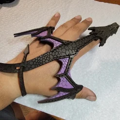 Leather Hand Dragon Bracelet - Vegetable Tanned Leather Hand Puppet with Scale Texture, Adjustable Fit for 5"-6.5" Wrists - Unique Dragon Enthusiast Accessory