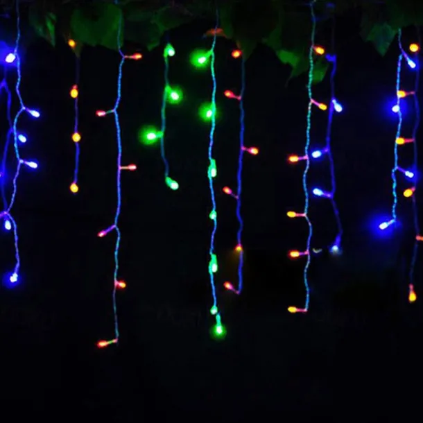 LED Curtain Lights Solar 3x0.5m 4mx0.6m 5x0.8 24V Low Voltage Remote Control Solar Power Plug-in Dual Purpose String Light Thanksgiving Christmas Outdoor Party Garden Decoration Fairy Lights Gypsophila 1 set