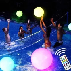 LED Floating Pool Lights 40cm Glowing Ball Inflatable Luminous Ball LED Ball Decorative Beach Ball For Outdoor Swimming Pool Pool Sports Equipment