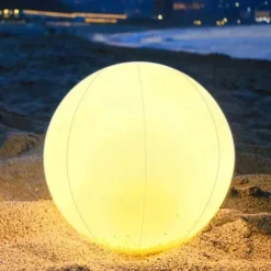 LED Floating Pool Lights 40cm Glowing Ball Inflatable Luminous Ball LED Ball Decorative Beach Ball For Outdoor Swimming Pool Pool Sports Equipment