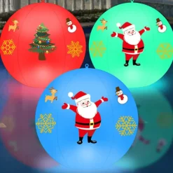 LED Floating Pool Lights 40cm Glowing Ball Inflatable Luminous Ball LED Ball Decorative Beach Ball For Outdoor Swimming Pool Pool Sports Equipment