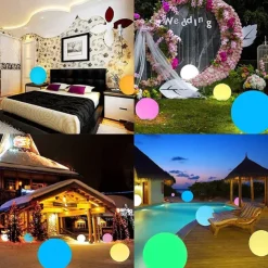 LED Floating Pool Lights 40cm Glowing Ball Inflatable Luminous Ball LED Ball Decorative Beach Ball For Outdoor Swimming Pool Pool Sports Equipment