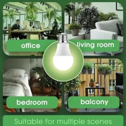 LED Grow Light Bulbs A19 Bulb Full Spectrum for Indoor Plant E26 Base 12W/15W Grow Bulb 100W Equivalent Grow Light for Indoor Plants Seed Starting 2Pack