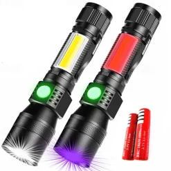 LED Light Black Light Flashlights / Torch UV Flashlight Waterproof 1200 lm LED LED 2 Emitters 7 Mode with Batteries and USB Cable Waterproof New Design Lightweight Easy Carrying Camping / Hiking