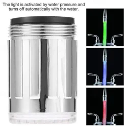 LED Light Water Faucet Tap Heads Temperature Sensor RGB Glow LED Shower Stream Bathroom Shower faucet 3 Color Changing