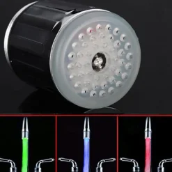 LED Light Water Faucet Tap Heads Temperature Sensor RGB Glow LED Shower Stream Bathroom Shower faucet 3 Color Changing