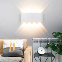 LED Outdoor Wall Lights 8W LED Aluminum Wall Lamp Sconce Indoor Up Down IP65 Waterproof White Black Modern for Patio Garden Stairs Bedroom Aisle Pathway Bathroom Light