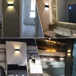 LED Outdoor Wall Lights 8W LED Aluminum Wall Lamp Sconce Indoor Up Down IP65 Waterproof White Black Modern for Patio Garden Stairs Bedroom Aisle Pathway Bathroom Light