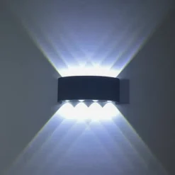 LED Outdoor Wall Lights 8W LED Aluminum Wall Lamp Sconce Indoor Up Down IP65 Waterproof White Black Modern for Patio Garden Stairs Bedroom Aisle Pathway Bathroom Light