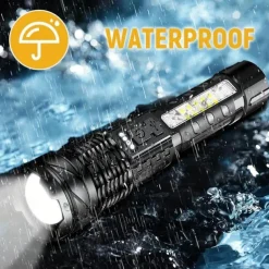 LED Rechargeable Zoom Tactical Flashlights Powerful Portable & Durable LED Light for Outdoor Hiking Camping