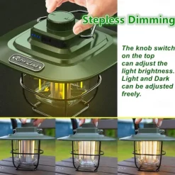 LED Retro Outdoor Camping Lights LED Tent Lights Horse Lantern Smart Rechargeable Portable Lights for Outdoor Hiking Camping Home