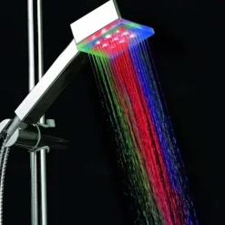 LED Shower Head Color Changing 2 Water Mode 7 Color Glow Light Automatically Changing Handheld Showerhead