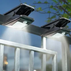 LED Solar Garden Light Outdoor Clip-on Motion Sensing Light IP65 Waterproof Camping Light for Fence Deck Wall Camping Tent Patio