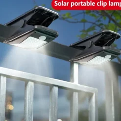 LED Solar Garden Light Outdoor Clip-on Motion Sensing Light IP65 Waterproof Camping Light for Fence Deck Wall Camping Tent Patio