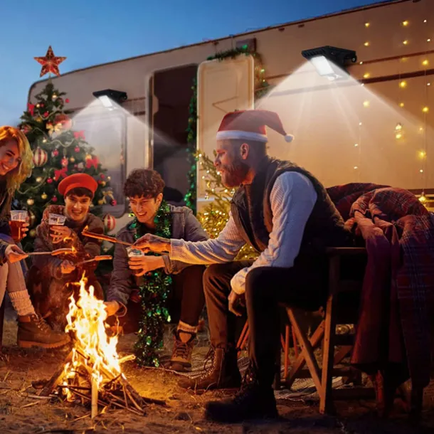 LED Solar Garden Light Outdoor Clip-on Motion Sensing Light IP65 Waterproof Camping Light for Fence Deck Wall Camping Tent Patio