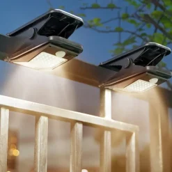 LED Solar Garden Light Outdoor Clip-on Motion Sensing Light IP65 Waterproof Camping Light for Fence Deck Wall Camping Tent Patio