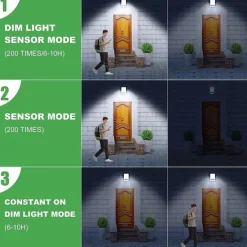 LED Solar Garden Light Outdoor Clip-on Motion Sensing Light IP65 Waterproof Camping Light for Fence Deck Wall Camping Tent Patio