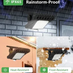 LED Solar Garden Light Outdoor Clip-on Motion Sensing Light IP65 Waterproof Camping Light for Fence Deck Wall Camping Tent Patio