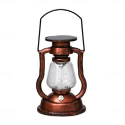 LED Solar Lamp Retro Kerosene Lamp Outdoor Garden Courtyard Decoration Portable Lantern Solar Candle Pendant Outdoor Camping Tent Lamp