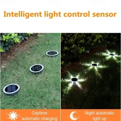 6LED Solar Lights Outdoor IP65 Waterproof Buried Light For Patio Lawn Stairs Steps Garden Decoration Outdoor Solar Lights 2pcs