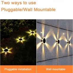 6LED Solar Lights Outdoor IP65 Waterproof Buried Light For Patio Lawn Stairs Steps Garden Decoration Outdoor Solar Lights 2pcs