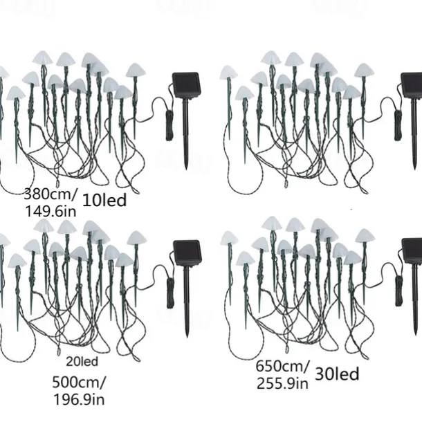 LED Solar String Light Outdoor Garden Decoration Mushroom Lights IP65 Waterproof Garland Patio Decor Outdoor Solar Lights Fairy Light