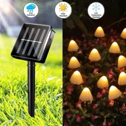 LED Solar String Light Outdoor Garden Decoration Mushroom Lights IP65 Waterproof Garland Patio Decor Outdoor Solar Lights Fairy Light
