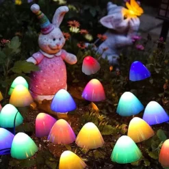 LED Solar String Lights, Fairy Path Lawn Landscape Mushroom Lamp for Outdoor Christmas Garden, Patio, and Street Decoration