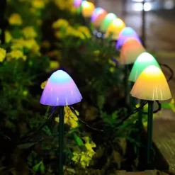 LED Solar String Lights, Fairy Path Lawn Landscape Mushroom Lamp for Outdoor Christmas Garden, Patio, and Street Decoration