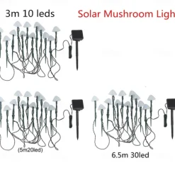 LED Solar String Lights, Fairy Path Lawn Landscape Mushroom Lamp for Outdoor Christmas Garden, Patio, and Street Decoration