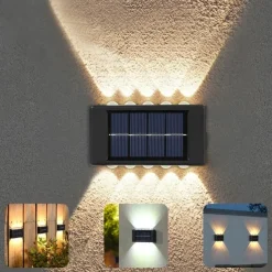 10LEDs Solar Wall Lamp Outdoor Waterproof Solar Lights Up And Down Luminous Lighting For Garden Street Landscape Balcony Outdoor Decor