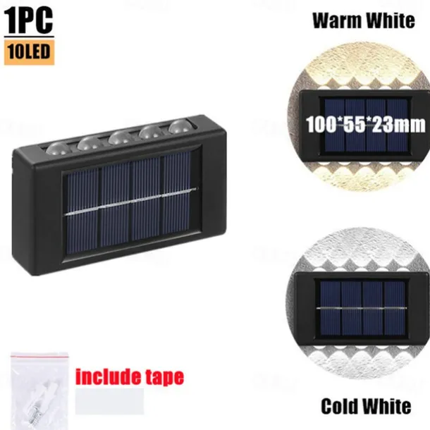 10LEDs Solar Wall Lamp Outdoor Waterproof Solar Lights Up And Down Luminous Lighting For Garden Street Landscape Balcony Outdoor Decor
